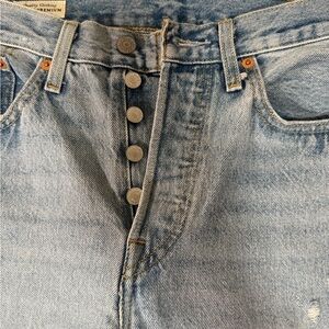 Levi's Light Blue Straight women Jeans with Button Fly